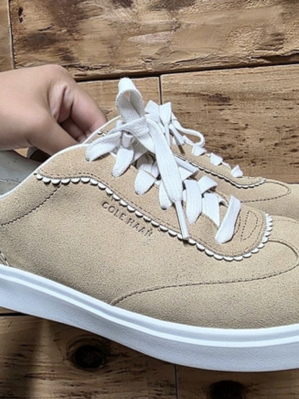 Cole Hann Grand Crosscourt Arlowe Sneakers Tan & White US 8 1/2